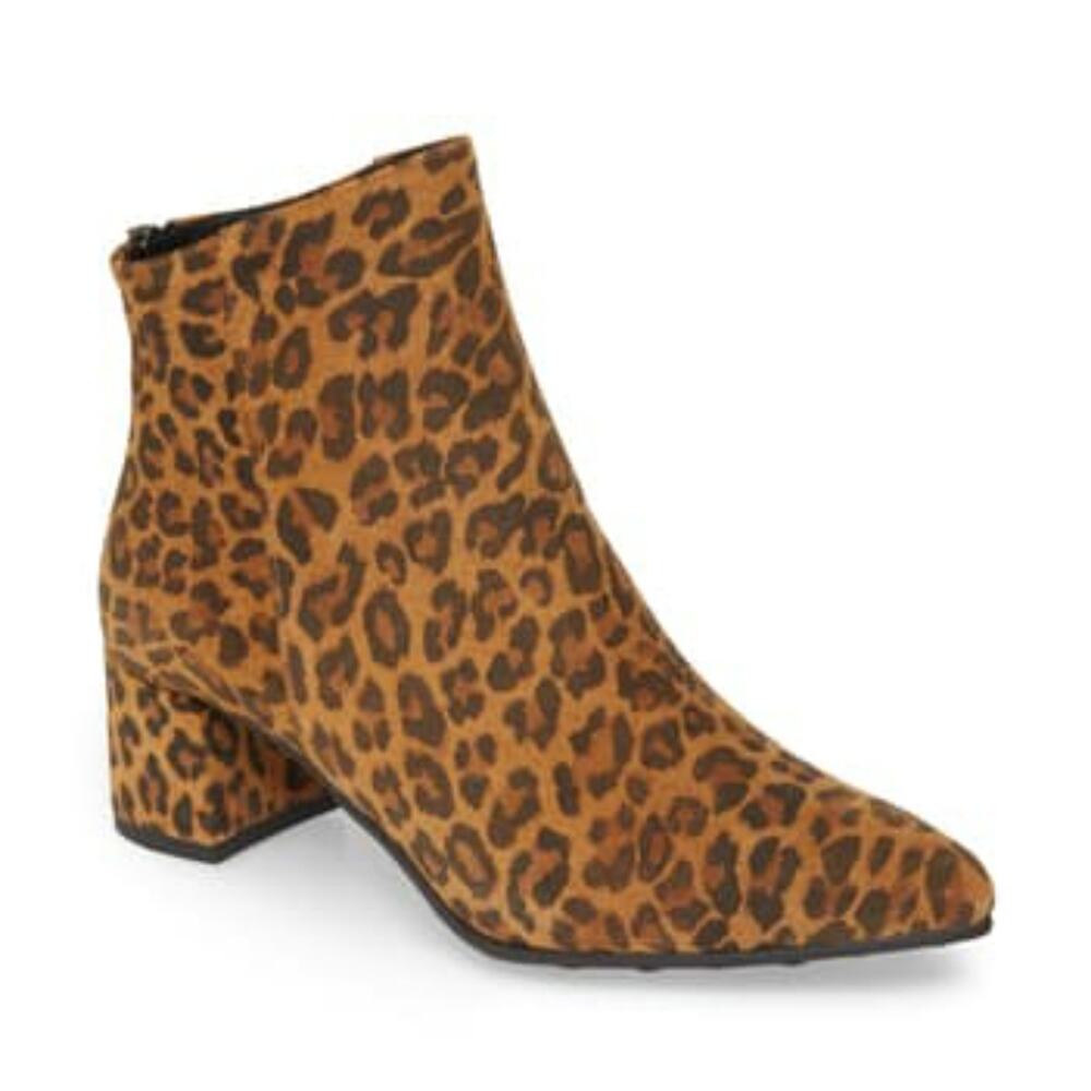Cordani Queenie suede leopard print booties size 6